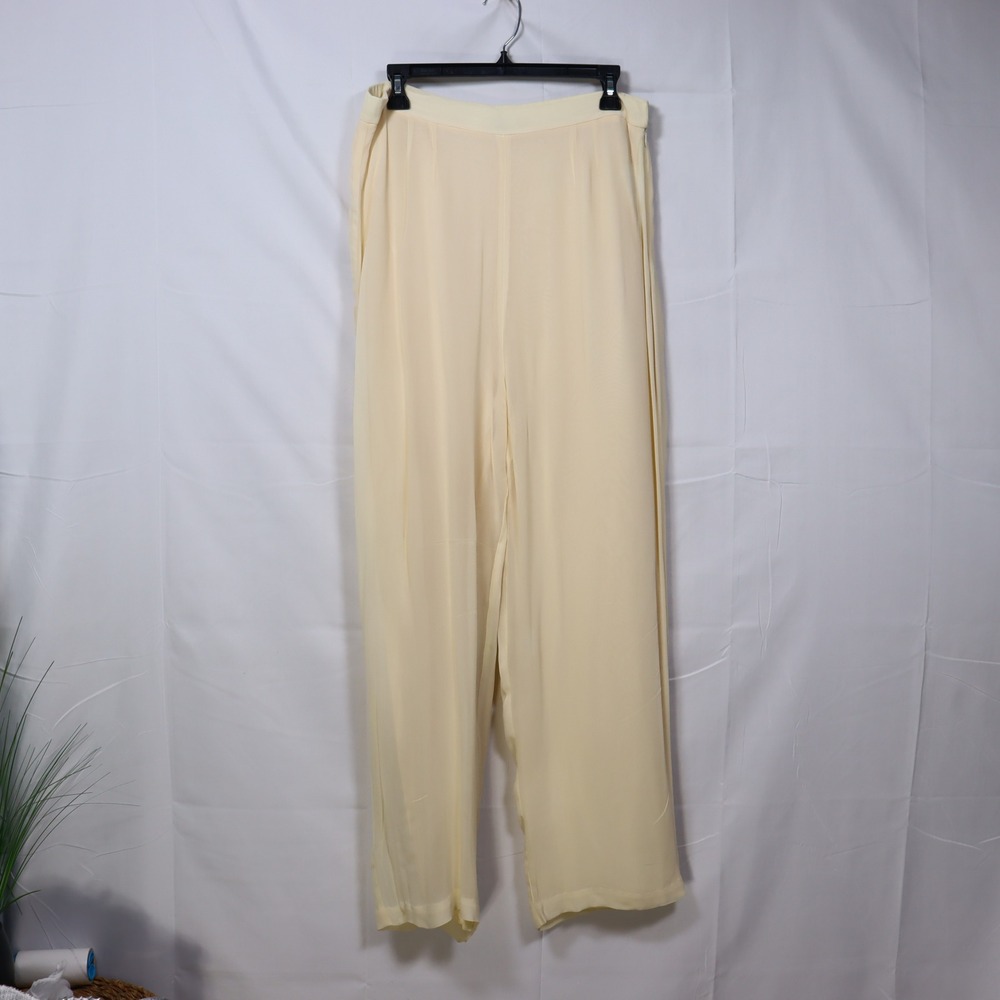 Pira Wide Leg Trousers 14 Cream Womens Minimalist Career